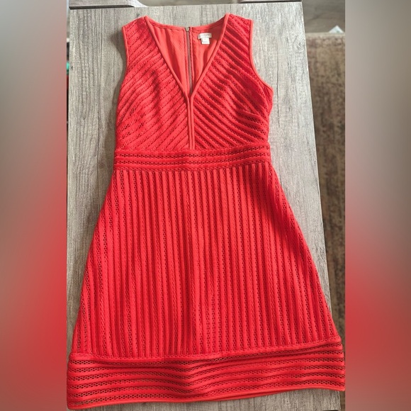 J. Crew Neon Red Sleeveless Dress Size 6 - Picture 10 of 11